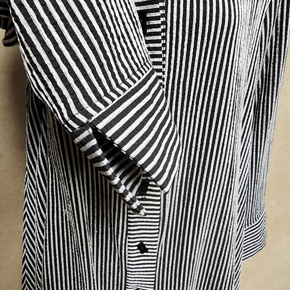 Moonlight Y & S Fashion Design Striped Button Front Long Sleeve Tunic/Jacket Med - Picture 8 of 14